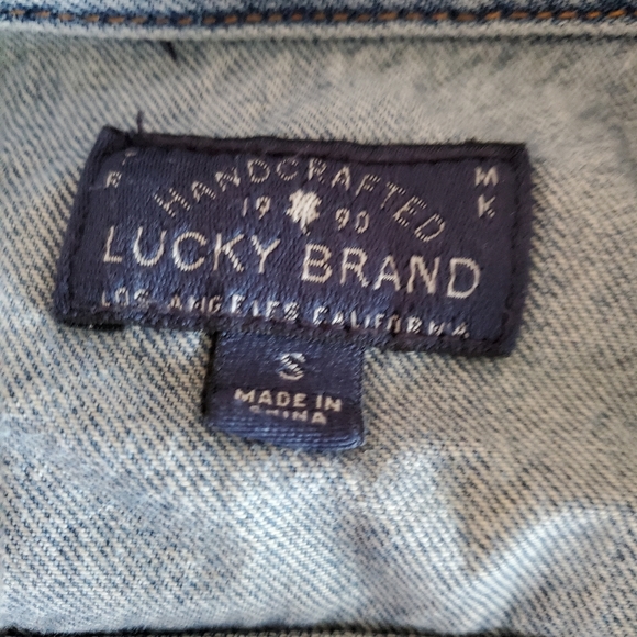 Lucky Brand distressed cropped denim jacket size small - Picture 4 of 8